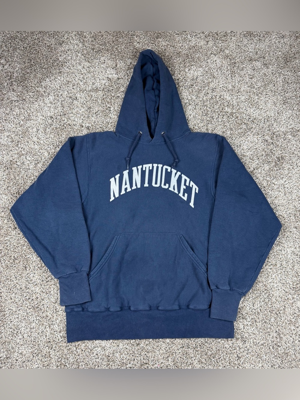 Vintage Sz Small Men’s Adirondack Nantucket Pullover Hoodie Sweatshirt Blue